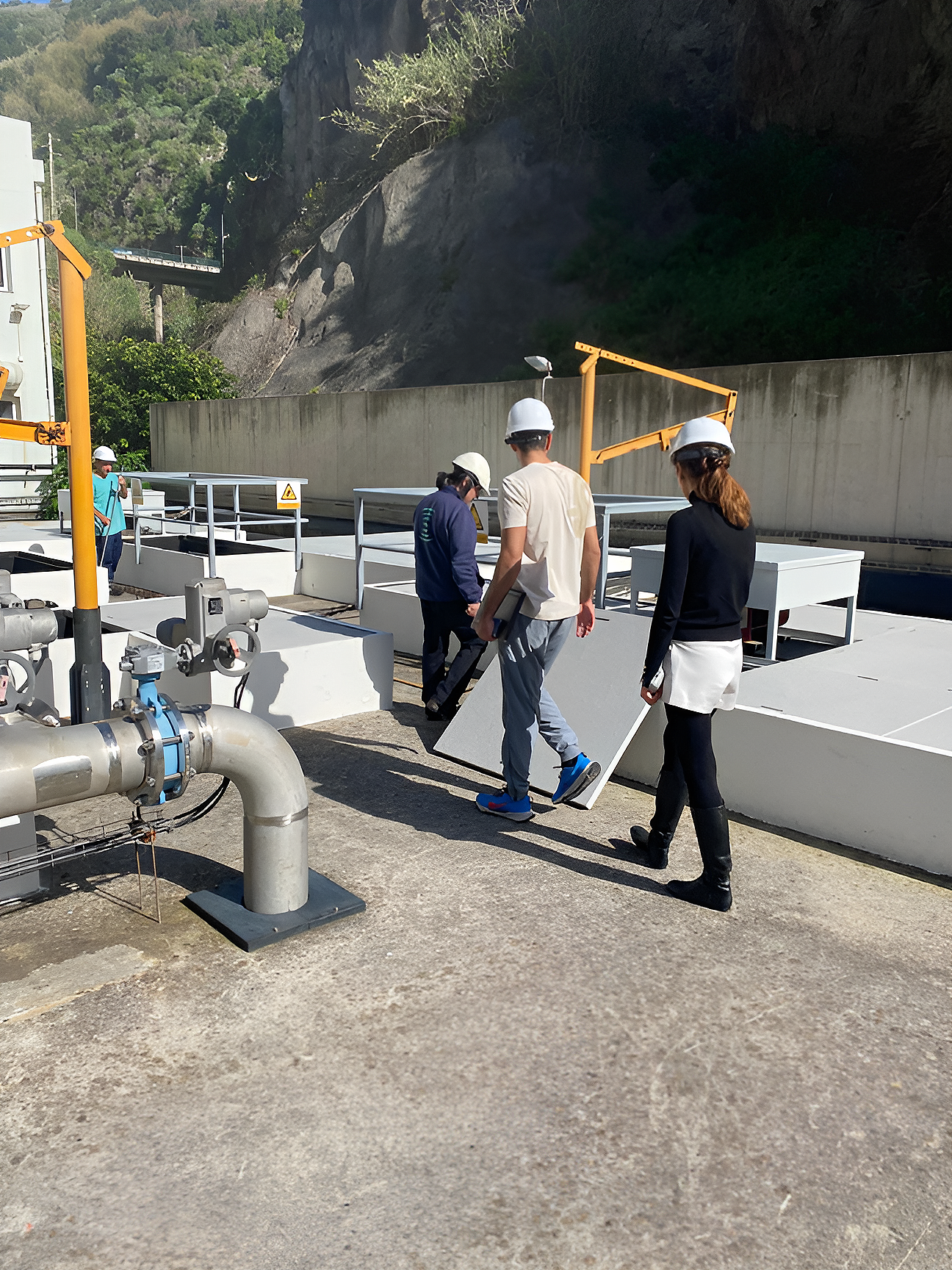 Carbeiro wastewater treatment plant visit with SAUR Group